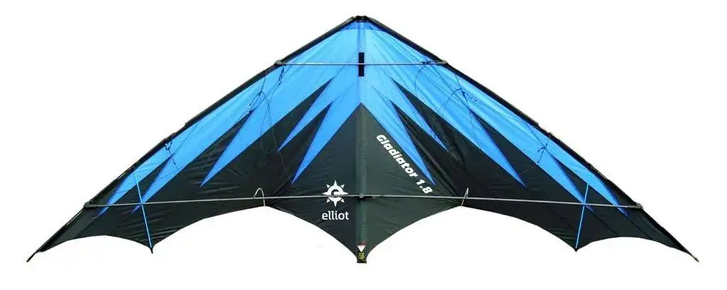 Elliot Gladiator 1.8 - Zweileiner-Power-Lenkdrachen/Stabdrachen 178 cm x 75 cm Cfk-Rohr 6 mm schwarz/blau
